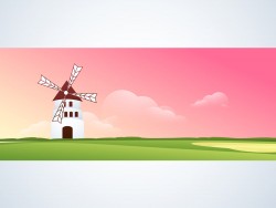 Dutch windmills landscape vector
