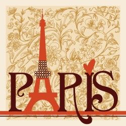 Eiffel Tower retro pattern