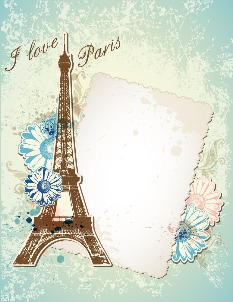 Eiffel Tower Valentine’s Day cards vector