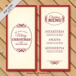Elegant christmas menu template in vintage style Vector | Free Download