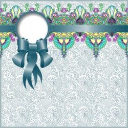 Ethnic decoration patterns with ribbon invitation card vector 04