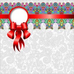 Ethnic decoration patterns with ribbon invitation card vector 09