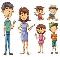 Family Cartoon character vector