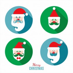 Flat icon set of Santa Vector | Free Download