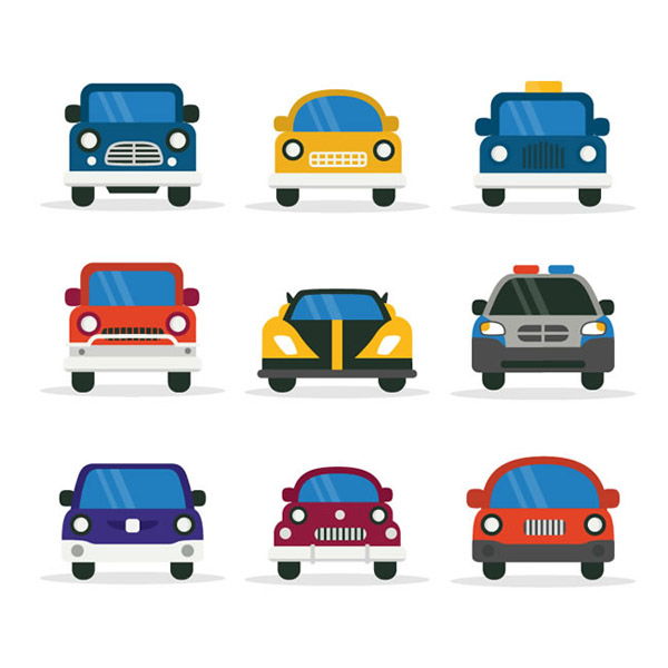 Flat vehicle vector pictures