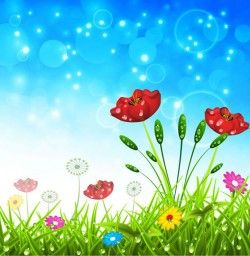 Floral vector image with dew