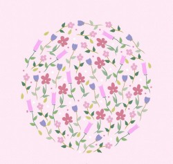 Flower combination round vector pictures