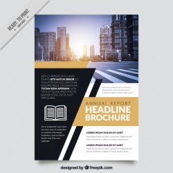Geometric business flyer with brown details