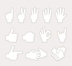 Gesture white design vector