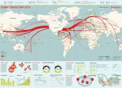 Global Internet Traffic Map 2010 Infographic