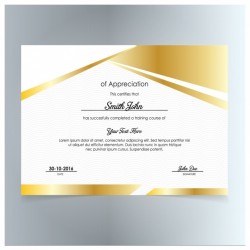 Golden certificate of appreciation