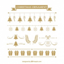 Golden christmas ornaments
