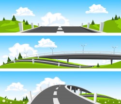 Grassland and road vector