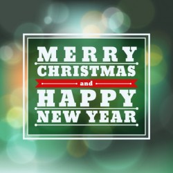 Green christmas card with lights Vector | Free Download