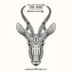 Hand drawn ethnic deer sketch