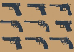 Handgun Pictogram Free Vector Download