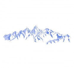Hand-painted blue snow-capped mountains vector pictures