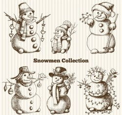 Hand-painted Christmas snowman
