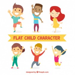 Happy children set