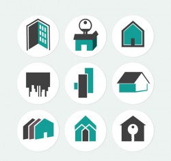 Housing sticker icon vector