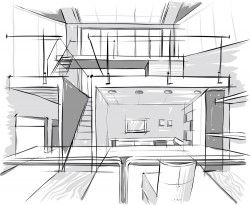 Hand-painted office interior images