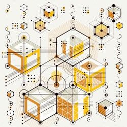 Industrial with technology drawing template vector 04