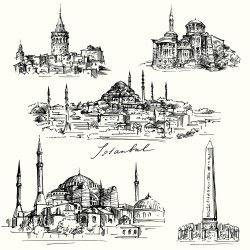 Istanbul city illustration vecto