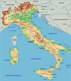 Italy physical map