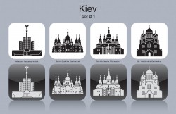 Kiev city building icon vector