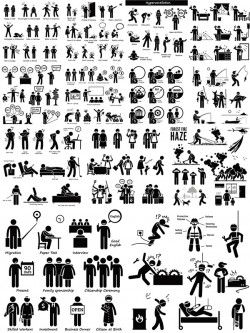 Life silhouette figures vector