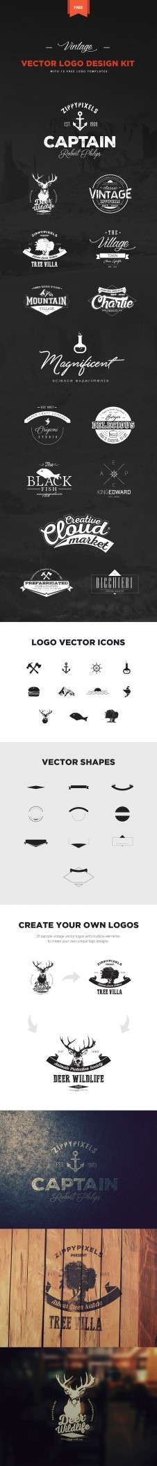 Logo Design Kit + 15 Free Logo Templates | ZippyPixels