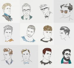 Men painted characters vector
