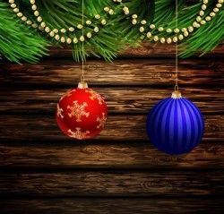 Merry christmas greeting card with wood background vector 01
