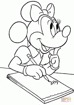 Minnie Is Writing | Super Coloring