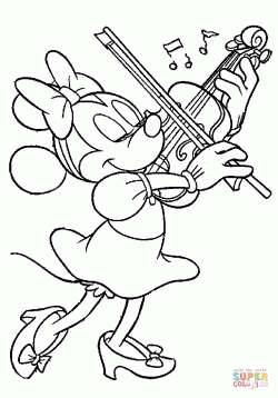 Minnie Mouse is Playing the Violin | Super Coloring