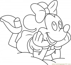 Minnie Mouse Ready to Sleep Coloring Page