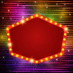 Neon label with shininy background vector 11