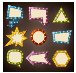 Neon light advertising labels vector 02