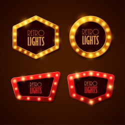 Neon light advertising labels vector 03