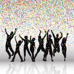 Party background, silhouettes