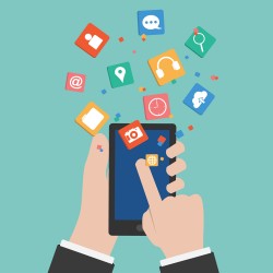 Phone out of the icon vector
