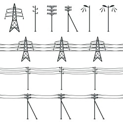 Poles and transmission towers vector