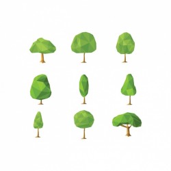Polygonal trees collection Vector | Free Download