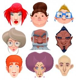 Portraits vector design vector