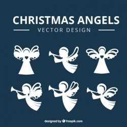 pretty angels silhouettes set