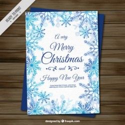 Pretty watercolor snowflakes greeting