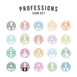 Professions icons set Vector | Free Download