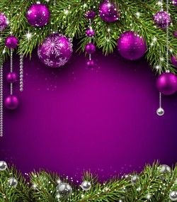 Purple christmas ball with purple background vector