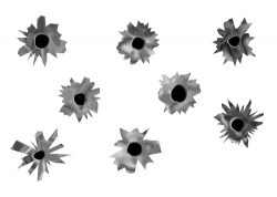 Realistic bullet holes vector illustration 03