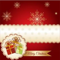 Red background with gifts and snowflakes for christmas Vector | Free Download